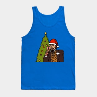 Christmas Laughing Leo Memes Candy Cane and Tree Tank Top